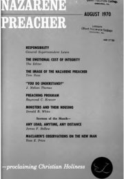 Title Page of Nazarene Preacher
