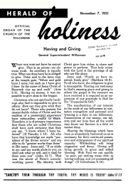 Herald of Holiness - November 5, 1951