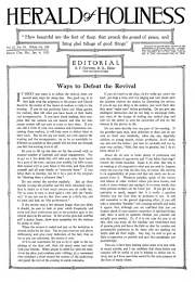 Front page of Herald of Holiness - January 4, 1922