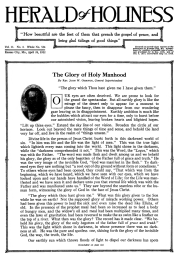 Front page of Herald of Holiness - April 26, 1922