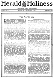 Front page of Herald of Holiness - August 6, 1924