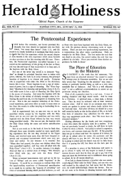 Front page of Herald of Holiness - January 21, 1925