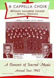 Bethany Nazarene College A Cappella Choir Annual Tour 1961-1962
