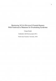 Monitoring NCAA Division II Female Runners with Noninvasive Measures for Overtraining Syndrome