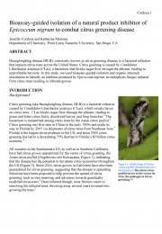 Bioassay-guided Isolation of a Natural Product Inhibitor of Epicoccum Nigrum to Combat Citrus Greening Disease