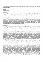 Computational Analysis of the Relationships Between Antibiotic Resistance and Plasmid Backbone Genes