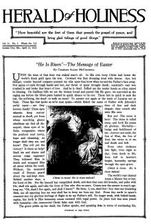 Front page of Herald of Holiness - April 12, 1922