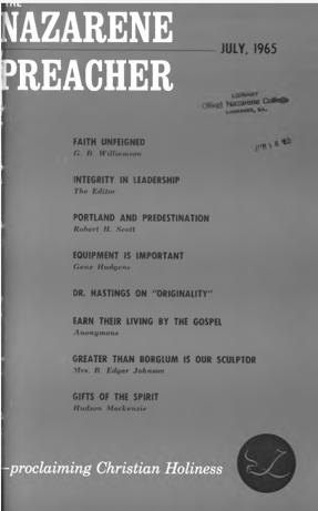 Title Page of Nazarene Preacher