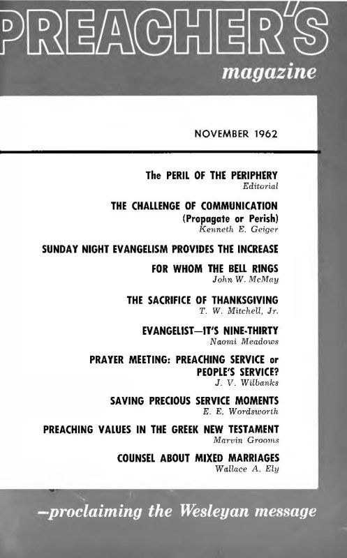 Title Page of Preacher's Magazine