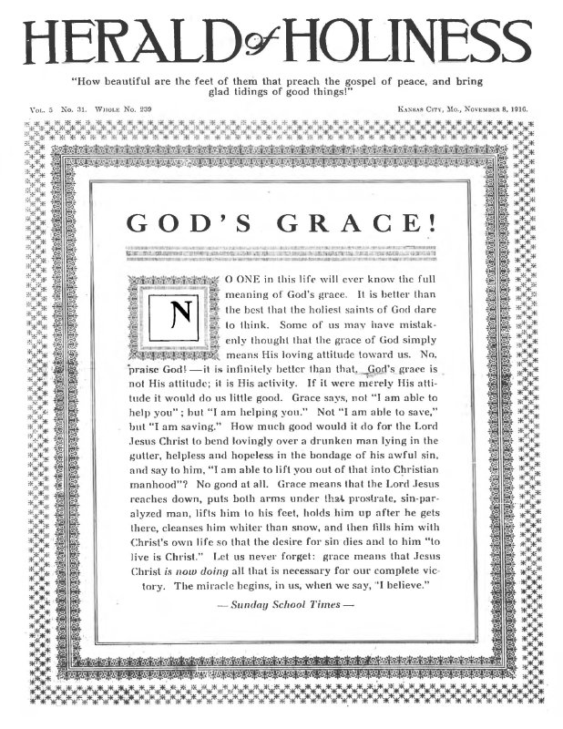 Title Page of Herald of Holiness - November 8, 1916
