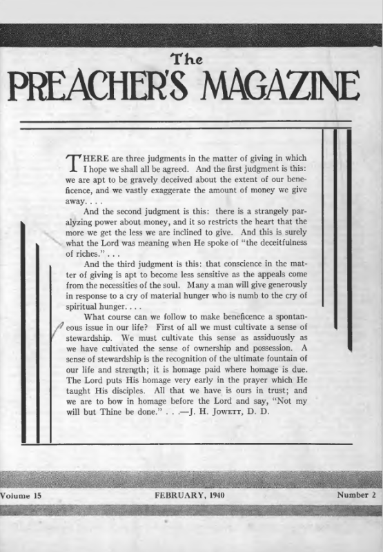 Title Page of Preacher's Magazine