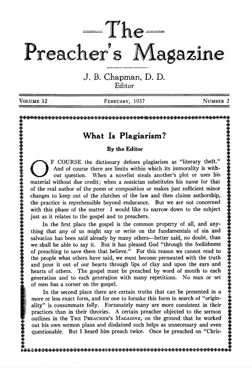 Title Page of Preacher's Magazine