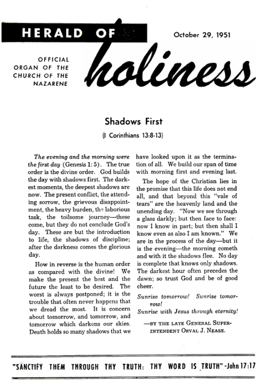 Title Page of Herald of Holiness - October 29, 1951