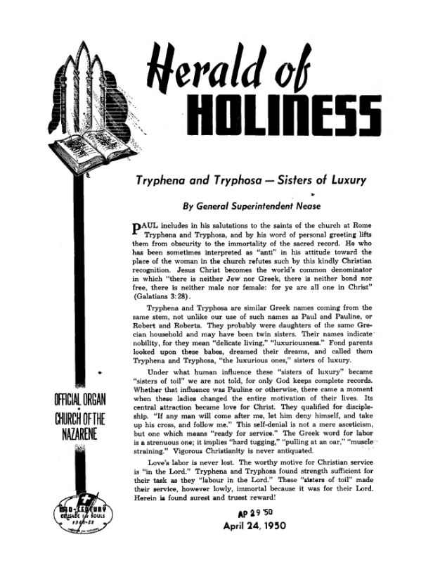 Cover of Herald of Holiness - April 24, 1950