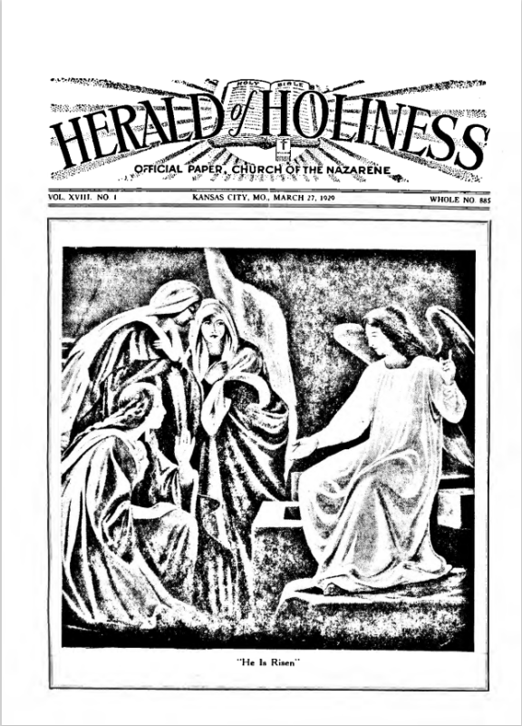 Front page of Herald of Holiness - March 27, 1929