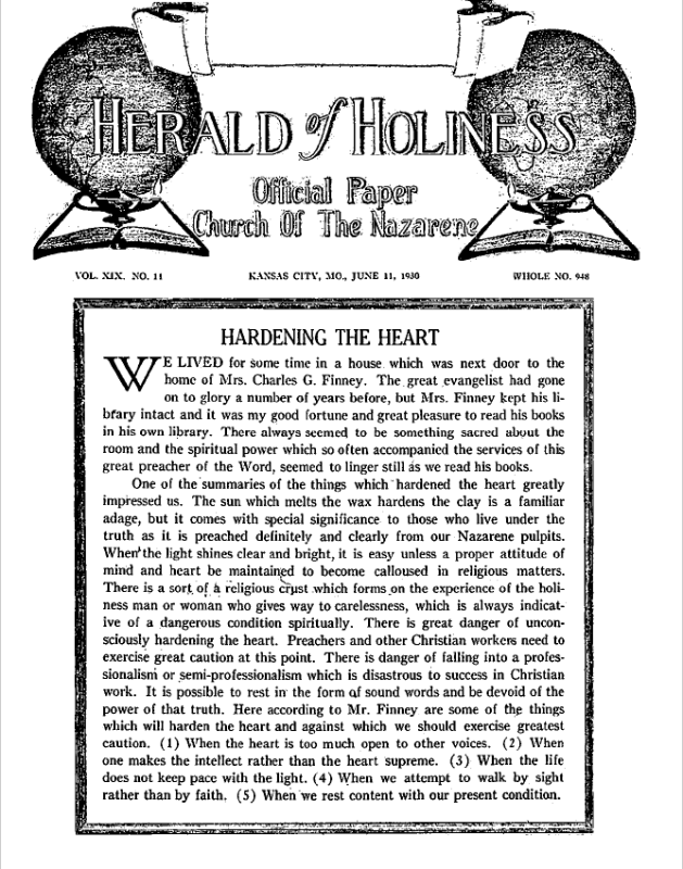 Front page of Herald of Holiness - June 11, 1930