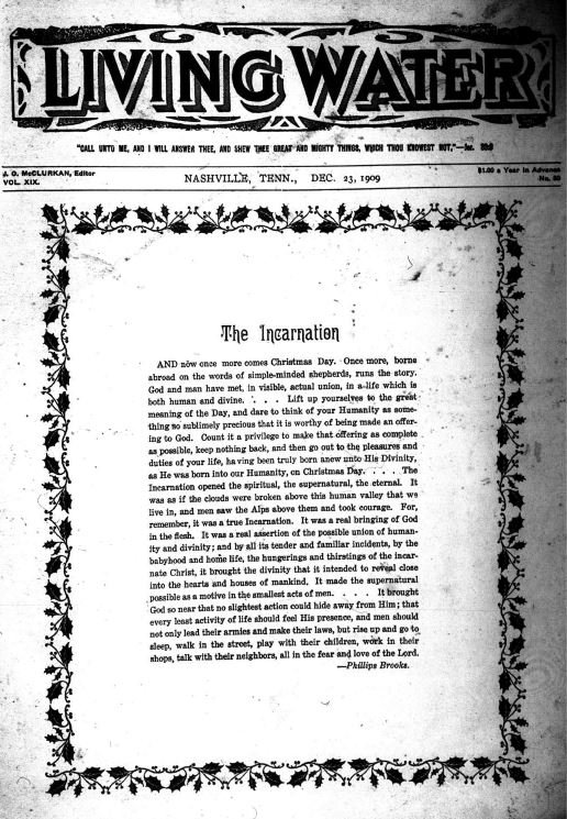 Living Water, December 23, 1909