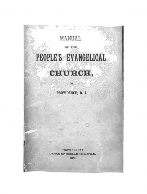 Manual of the People's Evangelical Church of Providence, R.I., 1895