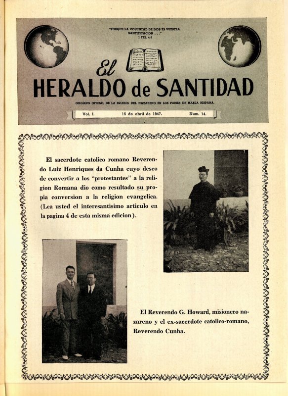 El Heraldo de Santidad, 15 de Abril 1947, Vol.1 N°14