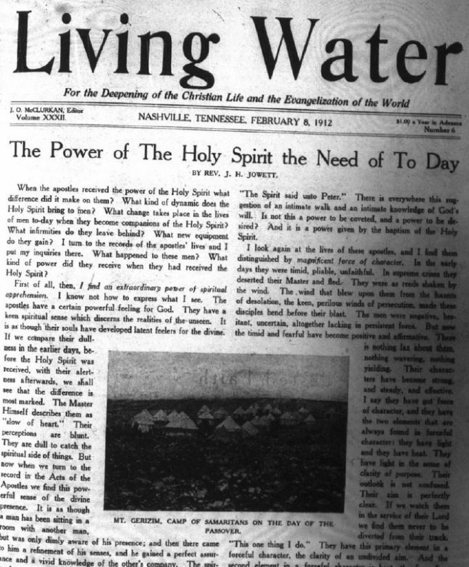 Living Water, Feb. 8, 1912