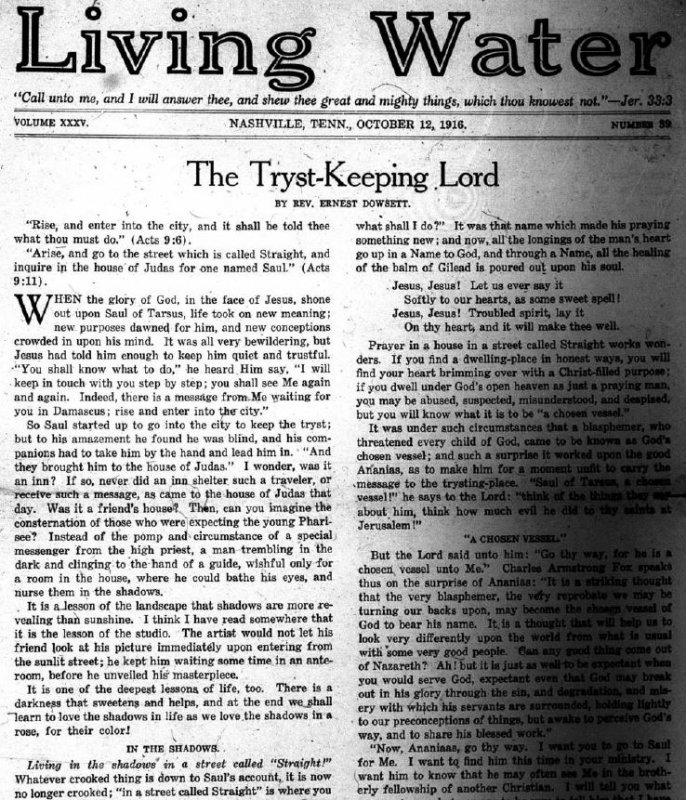 Living Water, Oct. 12, 1916