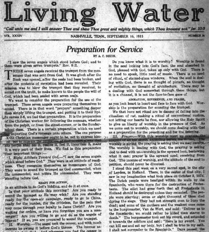 Living Water, Sept. 16, 1915