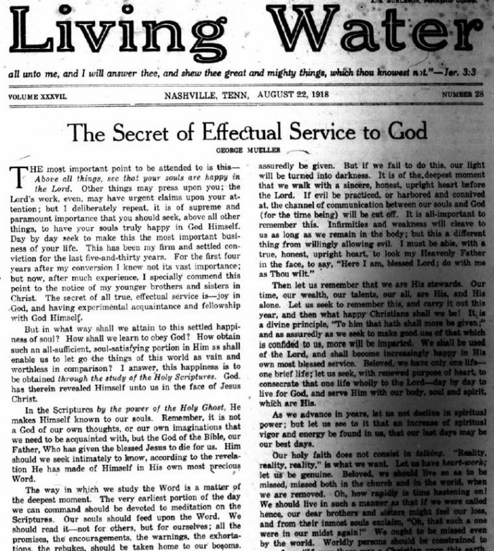 Living Water, Aug. 22, 1918