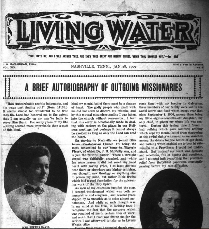 Living Water, Jan. 28, 1909