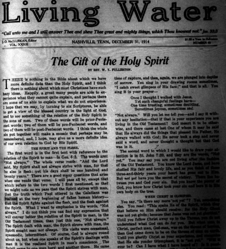 Living Water, Dec. 31, 1914